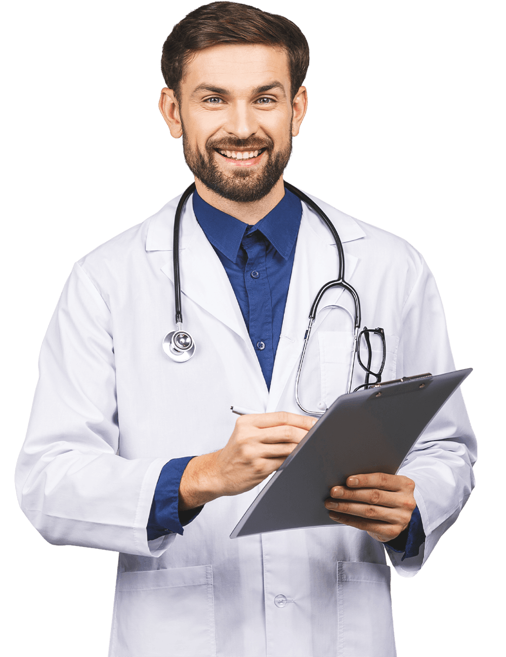 Doctor supporting elderly patients